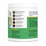 Olivine Nutrition Total Control Diabo supplement container highlighting key health benefits, ingredients, and product information on a green and white label