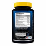 "Back view of Vitablish Flex Guard joint support supplement bottle showing the Supplement Facts panel, ingredient list, serving information, usage directions, manufacturer details, and quality certification badges."