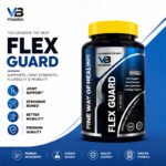 "Promotional banner featuring Vitablish Flex Guard joint support supplement, highlighting support for joint health, flexibility, cartilage protection, mobility, strength, and overall joint wellness in a premium formula."