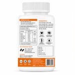 "Back view of Muscle Magnet Omega 3 fish oil supplement bottle showing Supplement Facts, ingredients, and usage information, 60 capsules."