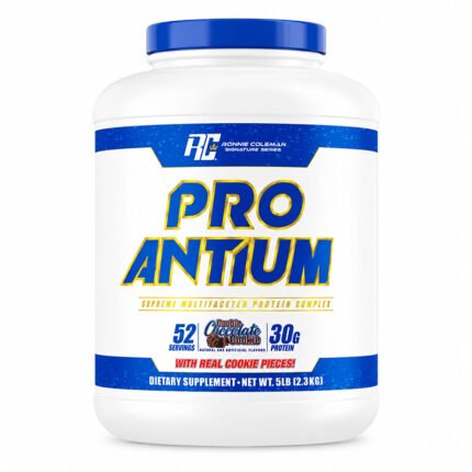 RC Pro Antium whey protein supplement powder container