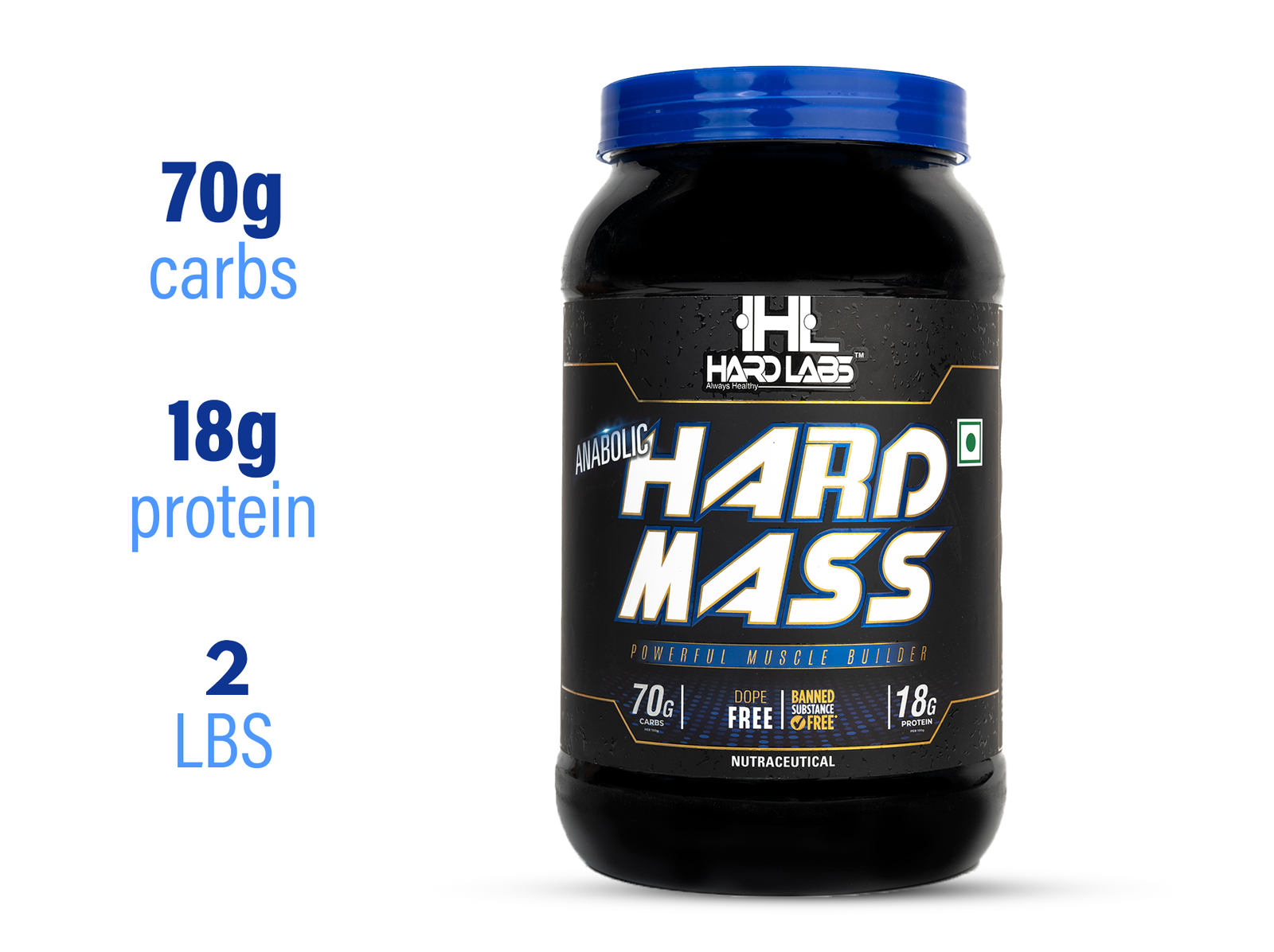 Hard Mass Gainer supplement container front view, Malai Kulfi flavour