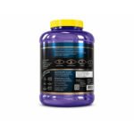 "Back view of VB Whey Gold protein supplement container showing nutrition facts, product information, and usage details."