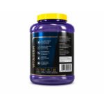 "VB Whey Gold protein powder container side view with product information and barcode label."
