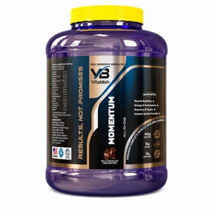 Vitabish Momentum all-in-one protein supplement container