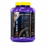 "Front view of Vitablish Whey XD Advanced Whey Protein container, Chocolate Flavor, 2 kg, showing product branding and key nutritional benefits."