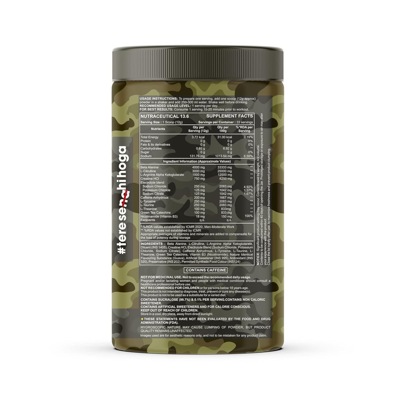 Big Flex Nuke Pre-Workout Guava supplement back right view