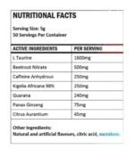 ALPHA DARKSIDE HI-STIM PRE Nutrition Information