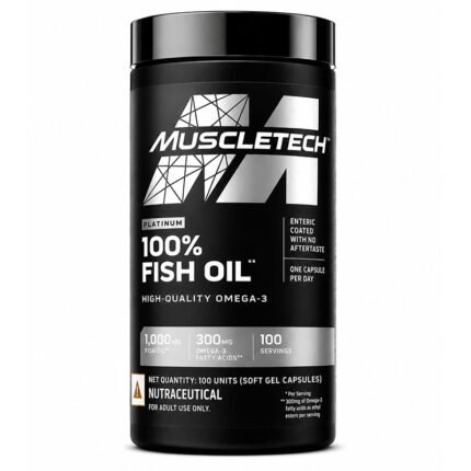 MuscleTech Platinum 100% Fish Oil Omega-3 supplement bottle