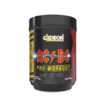 "Glideon AC/DC Pre-Workout supplement container"