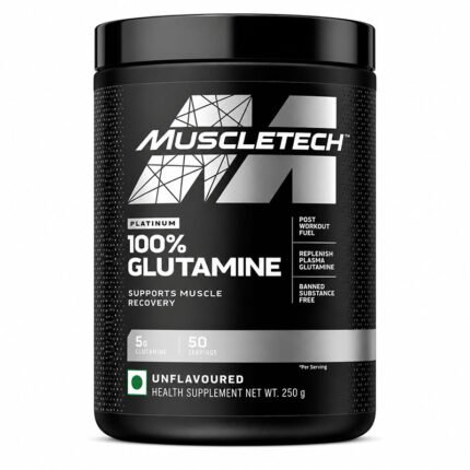 MuscleTech Platinum 100% Glutamine Powder, Unflavoured Supplement for Muscle Recovery, Strength & Immune Support