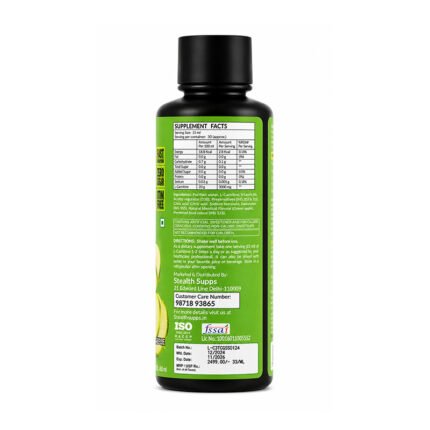"Stealth L-Carnitine 3000 Liquid Fat Burner nutrition facts, ingredients, directions, supplement facts, and product information label."