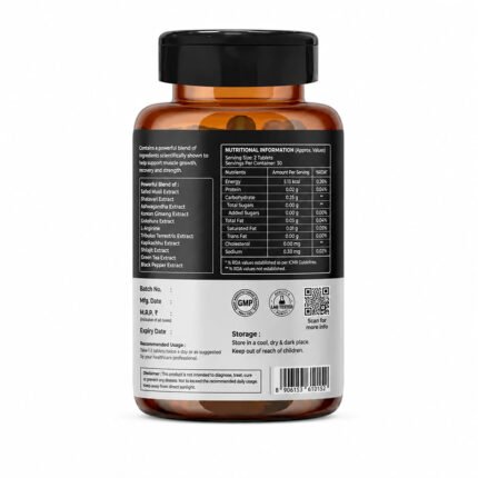 Back view of HIT Nutrition Muscle Gain bottle showing Supplement Facts, ingredients, usage directions, warnings, and barcode
