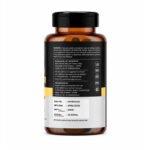 Back view of Hit Nutrition Testo Booster bottle displaying Supplement Facts, ingredients, dosage instructions, warnings, and barcode