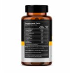Back label of HIT Testo Booster supplement bottle showing Supplement Facts panel, nutritional information, ingredients, and usage details