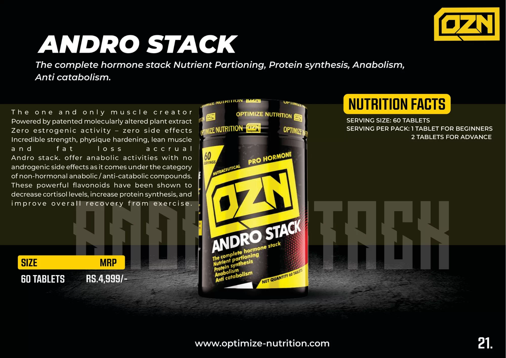 OZN Andro Stack 60 tablets bottle