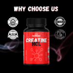 Nutrisouk Creatine HCL supplement with GMP, ISO, lab-tested, and best-quality certification badges