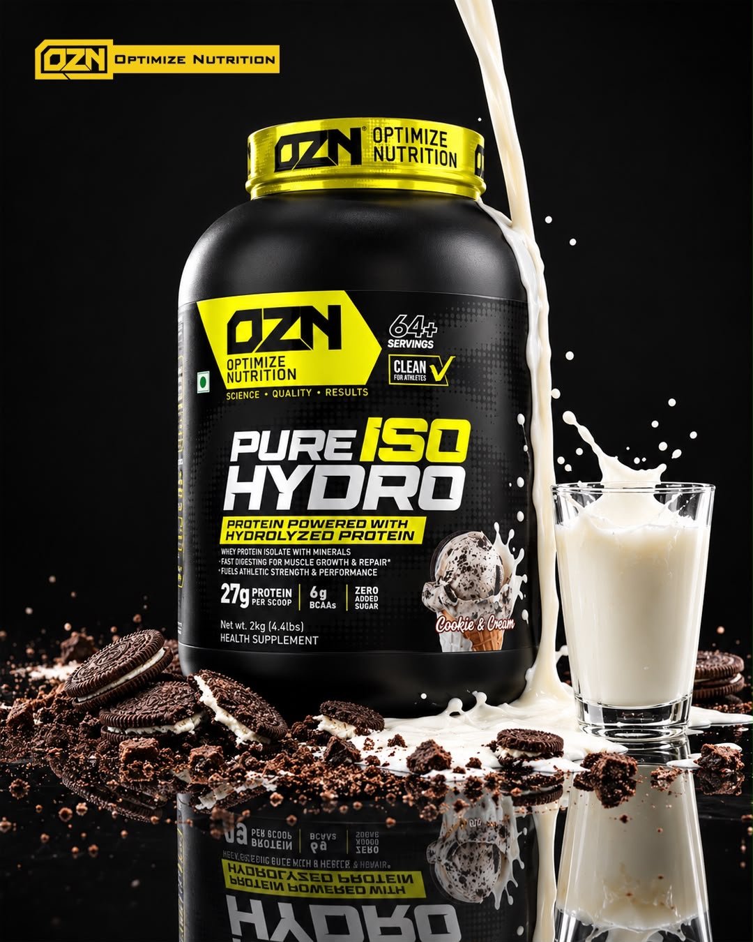 OZN Pure ISO Hydro Whey Protein 4 LBS supplement pack