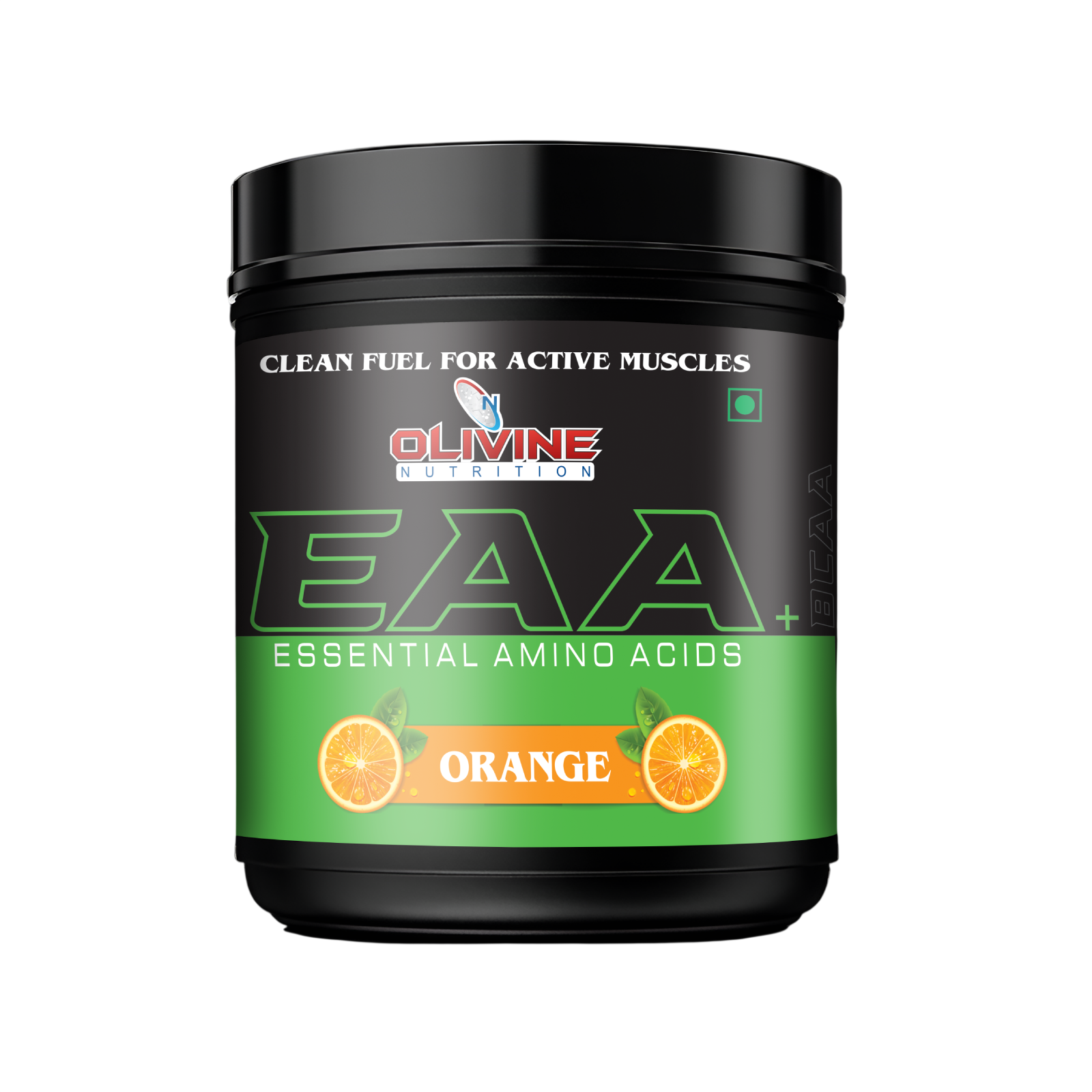 Olivine Nutrition EAA orange flavor container front view