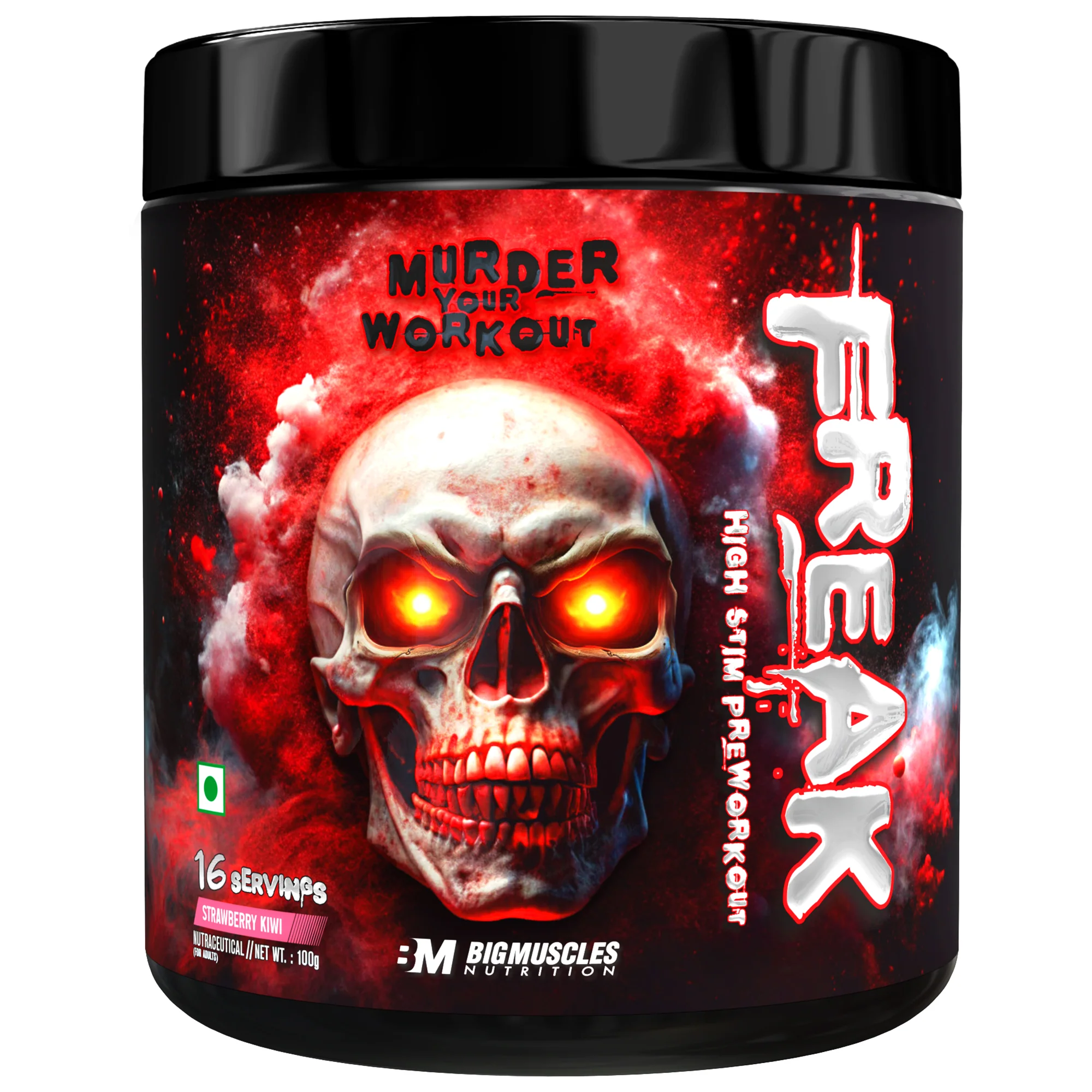 BigMuscles Freak Pre-Workout Strawberry Kiwi front