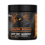 Dark Soul Elite Pre-Workout Lust Orange 225g supplement container close-up