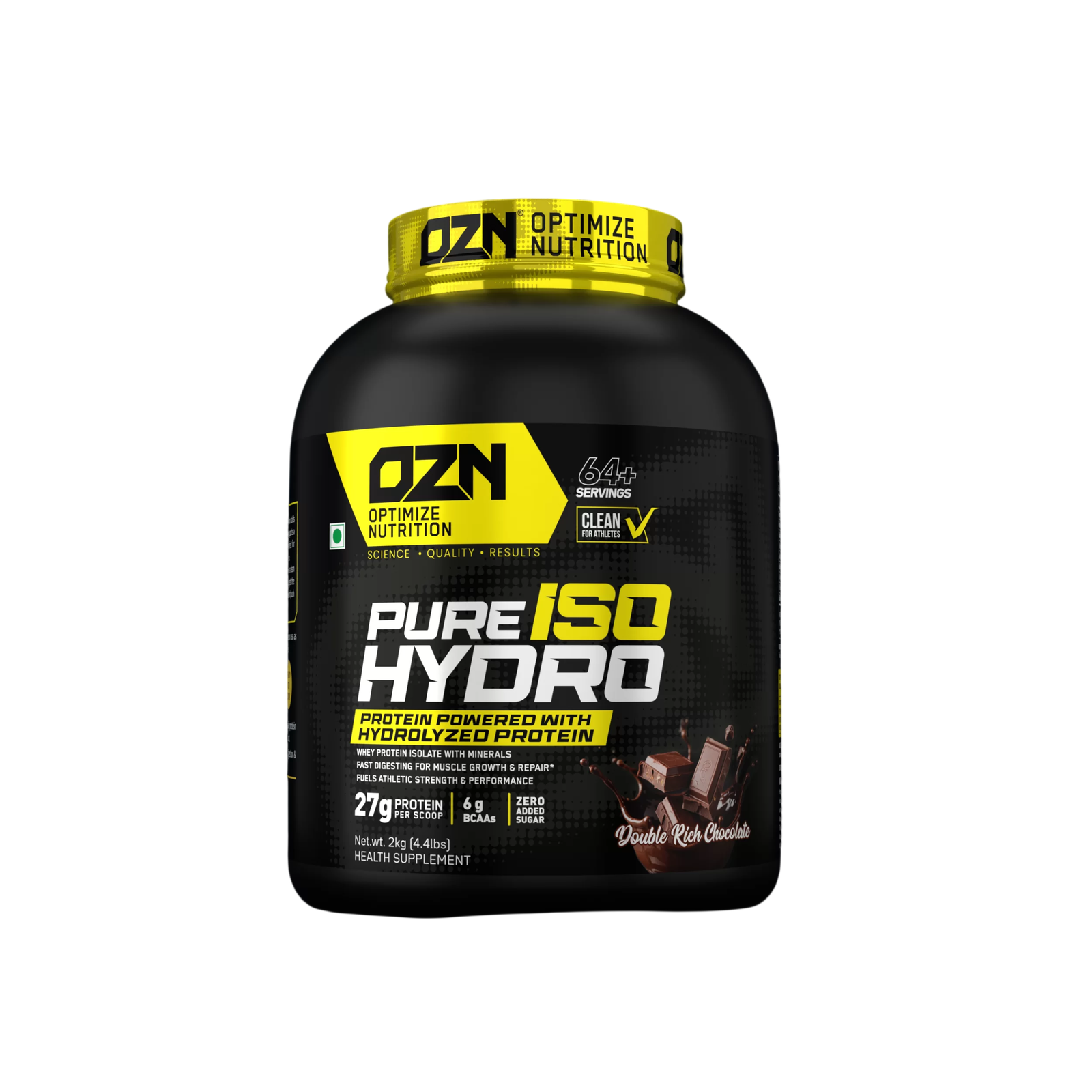 OZN Pure ISO Hydro Whey Protein Chocolate flavor, front view
