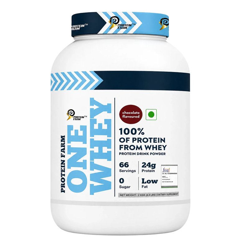 Protein Farm One Whey Protein Powder 2kg container, front view