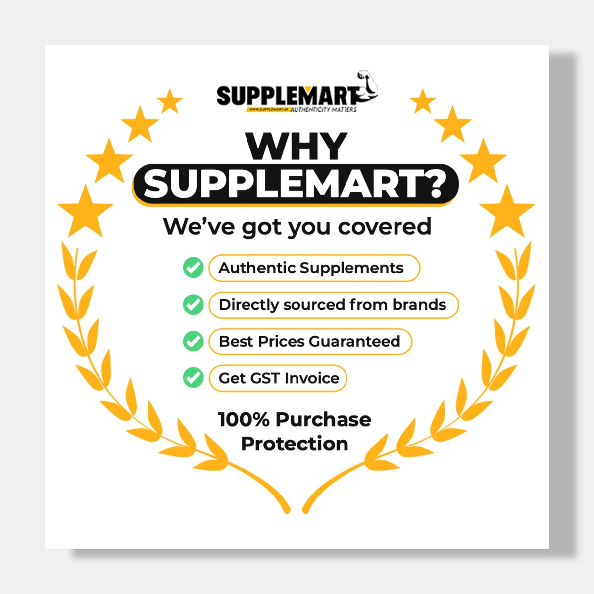 100% purchase protection guarantee for supplement orders