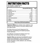Nutrition facts panel of Dallaso Supreme Whey Protein