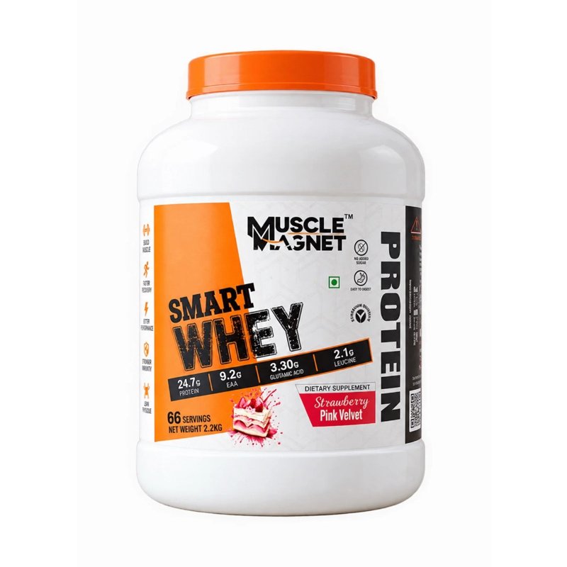 Muscle Magnet Smart Whey 2.2kg – Strawberry