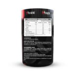 Back label of Noize BCAA + EAA with Glutamine showing supplement facts and directions