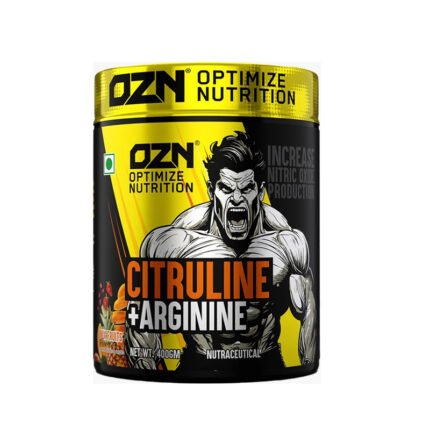 OZN Optimize Nutrition Citrulline + Arginine 400g tub with yellow lid, front label